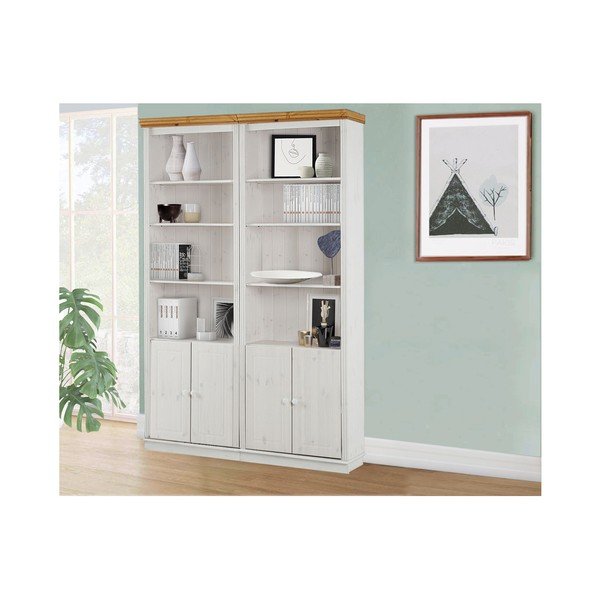 Bibliotecă albă din lemn de pin 148x223 cm Anita – Støraa-image-1