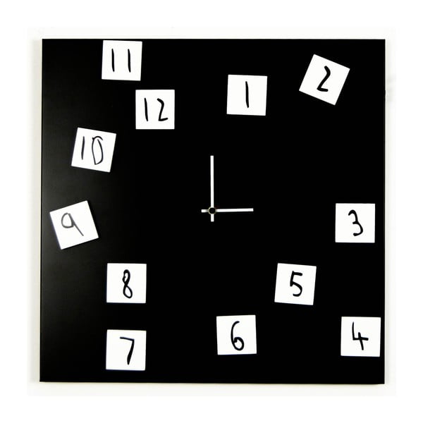 Ceas de perete, dESIGNoBJECT.it Changing Clock Black, 50 x 50 cm 