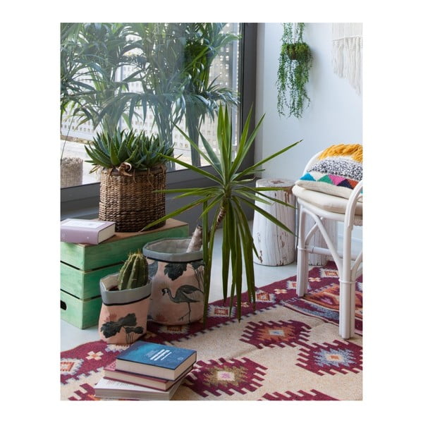 Set 2 huse textile pentru ghivece Madre Selva Flores y Gruas-image-1