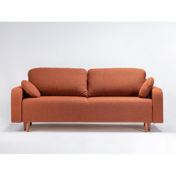 Canapea cărămizie extensibilă cu tapițerie din țesătură bouclé 230 cm Trango – CustomForm-image-2