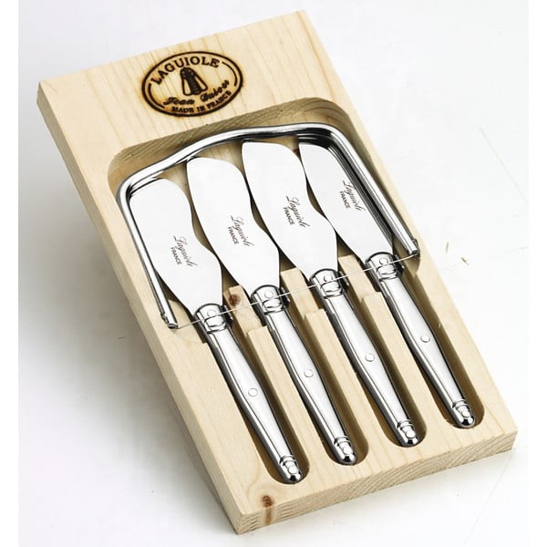 Set pentru Fois Gras cu 4 mini spatule în suport din lemn Jean Dubost