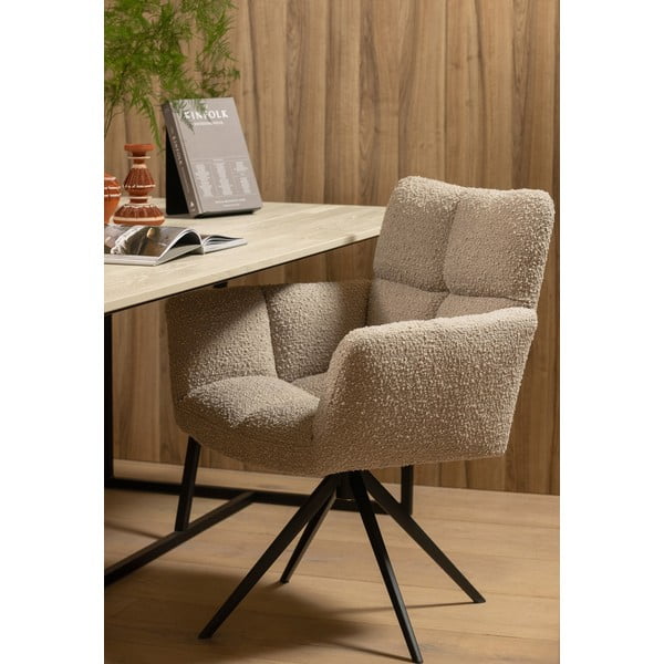 Scaun de sufragerie bej tapițat Vinny – WOOOD-image-1