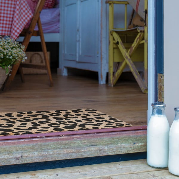 Covoraș de intrare din fibre de nucă de cocos 40x60 cm Leopard – Artsy Doormats-image-4