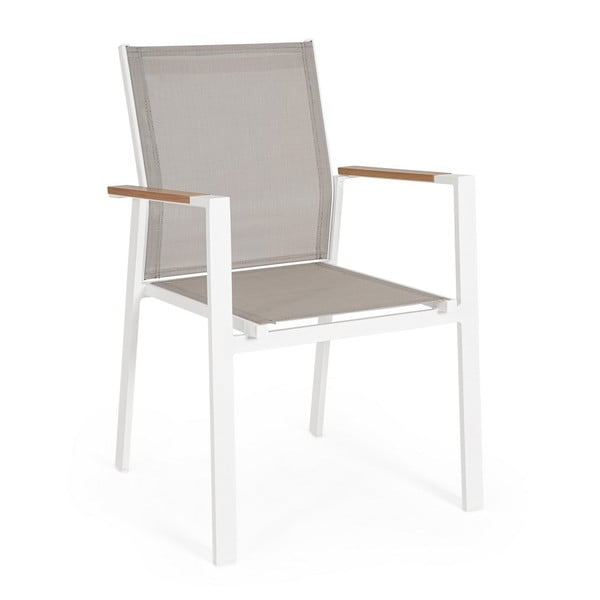Scaun de grădină alb din metal Heta   – Bizzotto