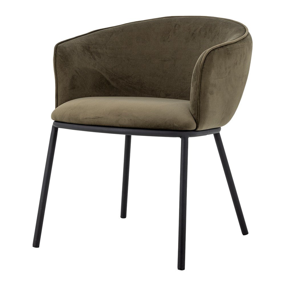 Scaun de living kaki cu cotiere din catifea Cortone – Bloomingville