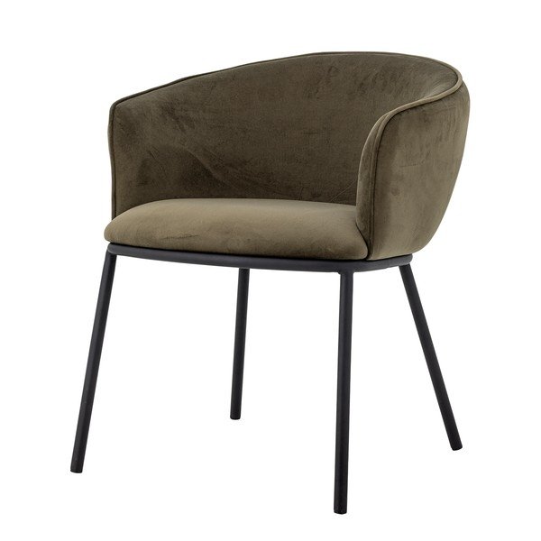 Scaun de living kaki cu cotiere din catifea Cortone – Bloomingville