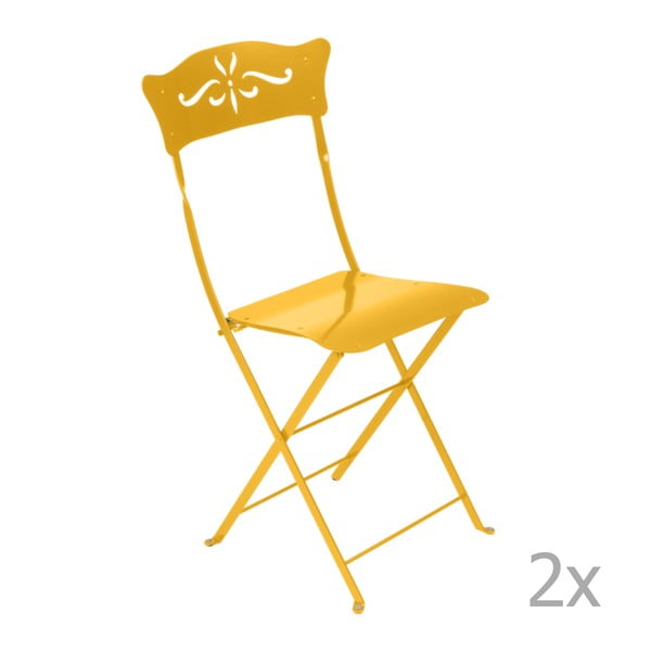 Set 2 scaune grădină pliabile Fermob Bagatelle, galben