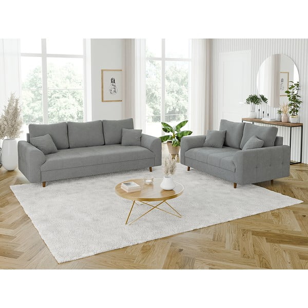 Canapea gri cu tapițerie din țesătură bouclé 150 cm Ariella – Ropez-image-3