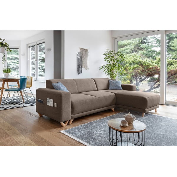 Colțar maro extensibil/cu spațiu de depozitare Classy Sophie – Miuform-image-3