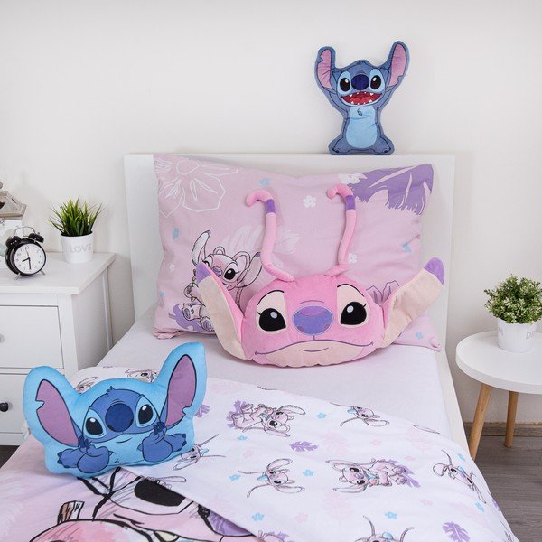 Pernă pentru copii din polar/fleece 41x32 cm Lilo and Stitch "Angel Pink" – Jerry Fabrics-image-4