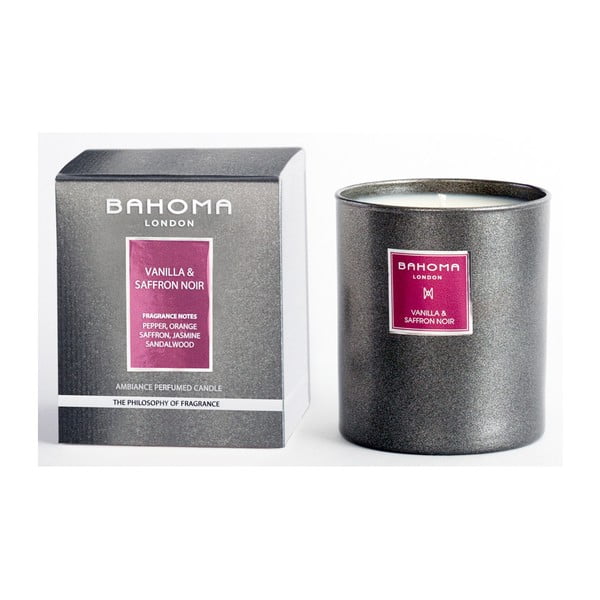 Lumânare parfumată Bahoma London, aromă de vanilie și șofran, 75 ore