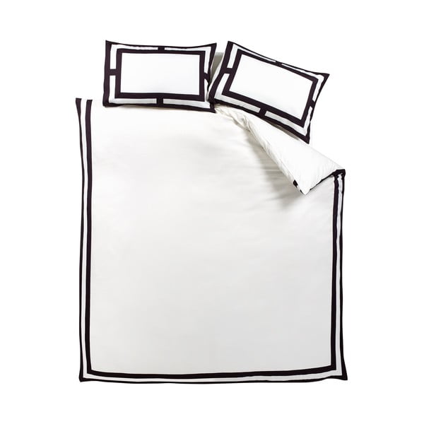 Lenjerie de pat alb-negru pentru pat dublu 200x200 cm Mono Panel – Catherine Lansfield