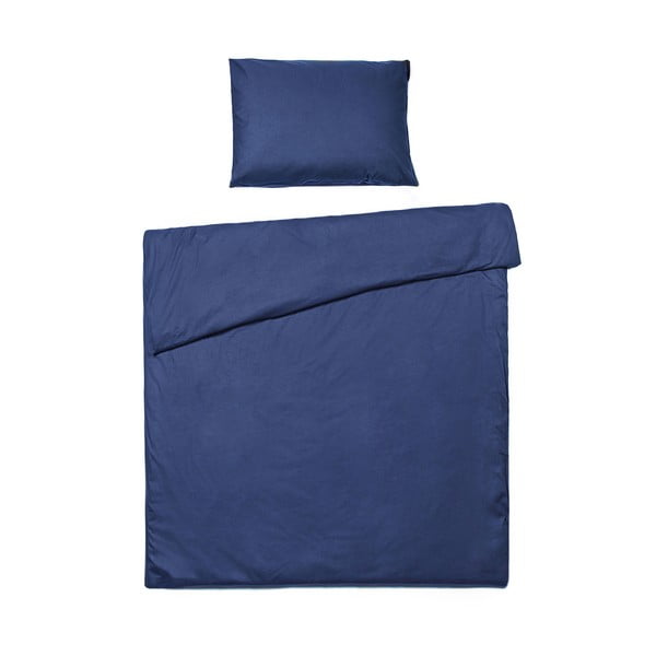 Lenjerie de pat din bumbac pentru o persoană Bonami Selection, 140 x 220 cm, albastru marin