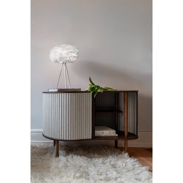 Comodă gri/maro joasă cu aspect de lemn de stejar cu ușă glisantă 100x67 cm Audacious – UMAGE-image-1