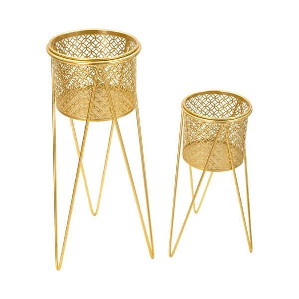 Suporturi pentru flori 2 buc. din metal ø 20 cm (înălțime 46 cm) Nat – Mauro Ferretti-image-2