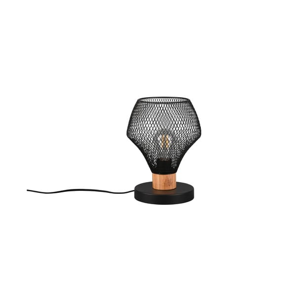 Veioză neagră cu abajur din metal (înălțime 25 cm) Valeria – Reality