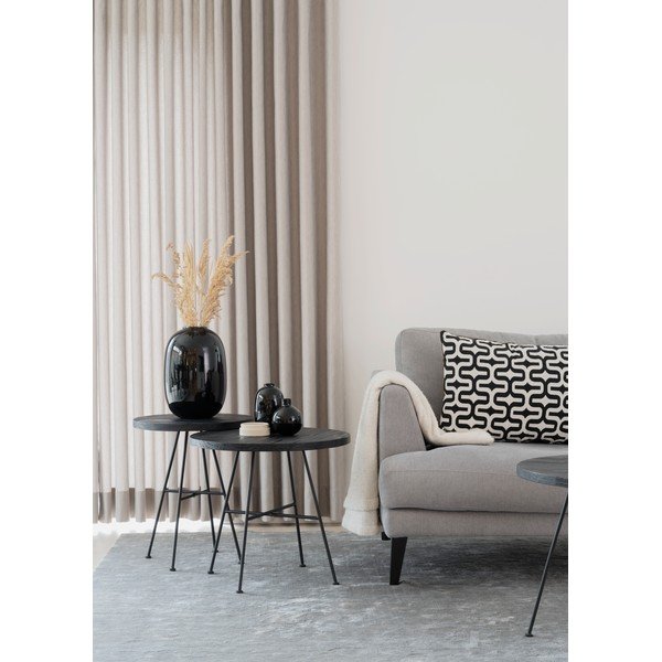 Set 2 măsuțe auxiliare cu blat din lemn de pin Rowico Grafton, negru-image-1