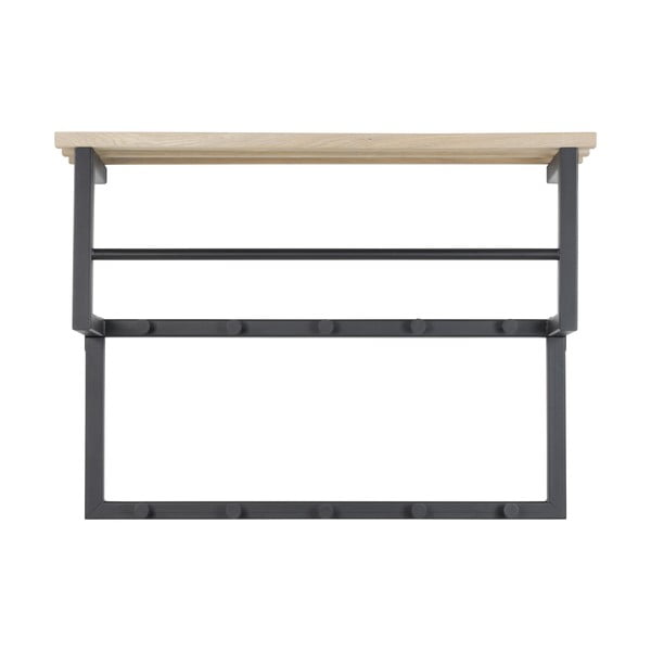 Cuier de perete negru/în culoare naturală cu raft din metal 71 cm Rizzoli – Spinder Design-image-2