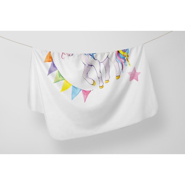 Pătură pentru copii OYO Kids Colorful Unicorn, 120 x 160 cm-image-1