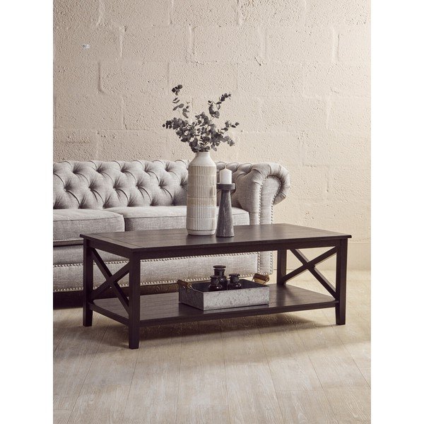 Măsuță de cafea neagră 60x120 cm Heritage – Premier Housewares-image-1