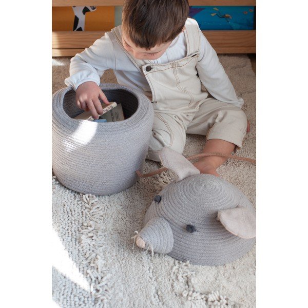 Coș de jucării pentru copii gri din material textil ø 25x30 cm Renata the Rat – Lorena Canals-image-3