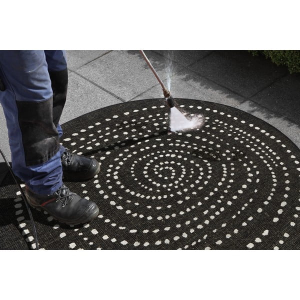 Covor pentru exterior NORTHRUGS Bali, ⌀ 140 cm, negru-image-1