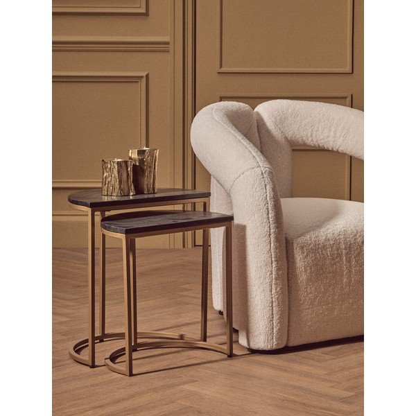 Măsuțe auxiliare 2 buc. cu blat din marmură 28x45 cm Varana – Premier Housewares-image-1