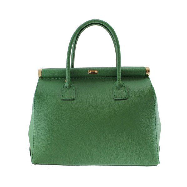 Geantă din piele Chicca Borse Blair, verde-image-1