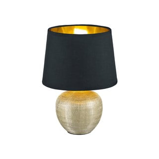 Veioză din ceramică și pânză Trio Luxor, înălțime 26 cm, negru