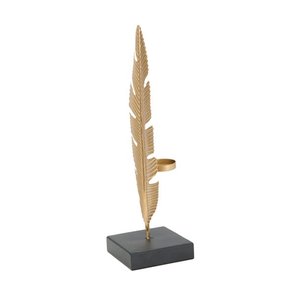 Sfeșnic decorativ Mauro Ferretti Feather, înălțime 34 cm, auriu-image-4