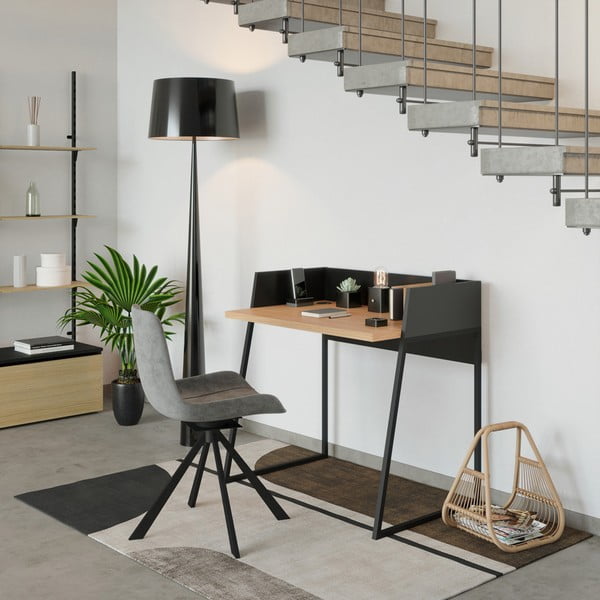 Birou TemaHome Volga Oak, negru-image-1