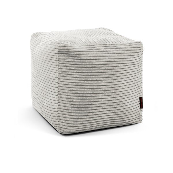 Fotoliu bean bag crem cu tapițerie din catifea reiată Up! MooG – SLOWDOWN