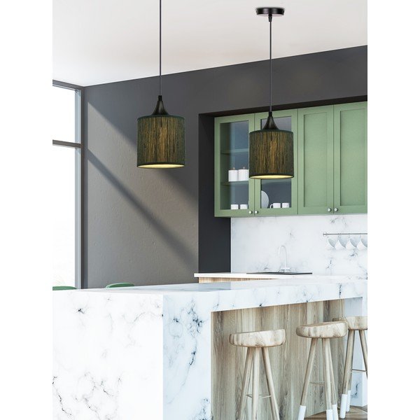 Lustră verde-închis cu abajur textil ø 15 cm Patti – Candellux Lighting-image-1
