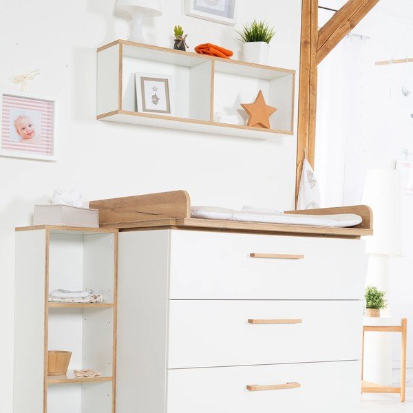 Bibliotecă de perete pentru copii albă 90x29 cm Finn – Roba-image-3