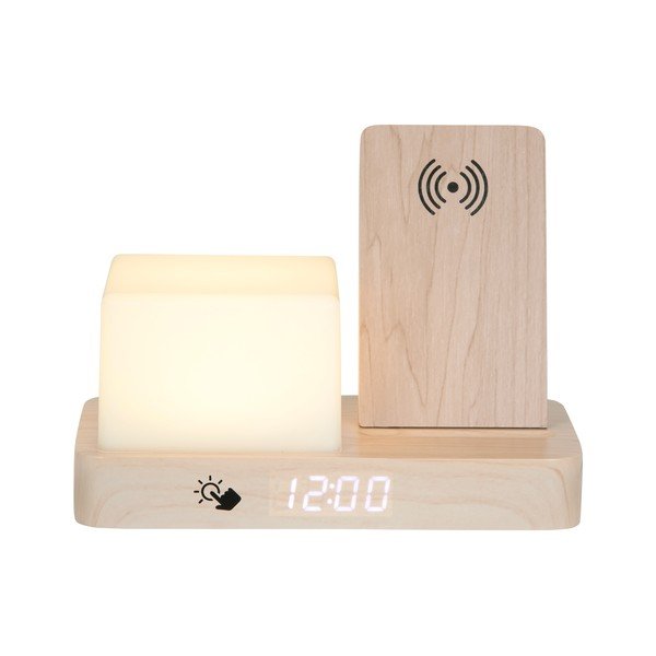 Ceas deșteptător digital/de masă cu încărcător wireless Retro LED Night Light – Karlsson