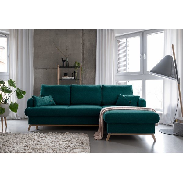 Colțar turcoaz extensibil/cu spațiu de depozitare (cu colț pe partea dreaptă/cu șezlong) Scandic Lagom – Miuform-image-1
