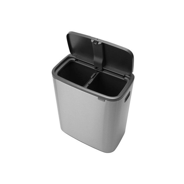 Coș de gunoi argintiu mat de reciclat/cu senzori de atingere din oțel 60 l Bo Touch Bin – Brabantia
