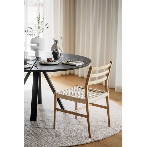 Masă de dining rotundă cu blat din lemn de stejar 150x150 cm Carradale - Rowico-image-4