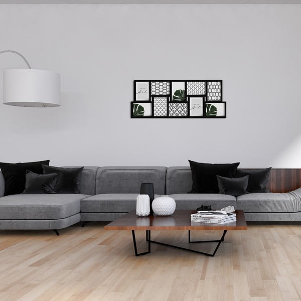 Ramă foto neagră de perete din plastic 75x30 cm  -image-1