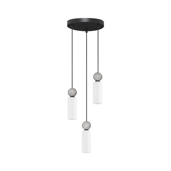Lustră negru-mat din piatră cu abajur din sticlă ø 25 cm Filomena – Nova Luce