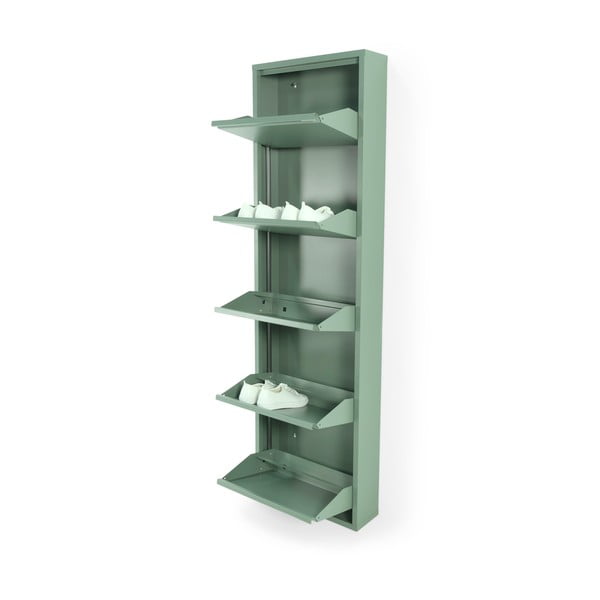 Pantofar verde prăfuit cu deschidere înclinată din metal 50x169x15 cm Billy – Spinder Design-image-2
