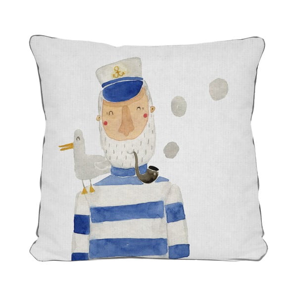 Pernă albastră-albă The Wild Hug Sailor, 45 x 45 cm
