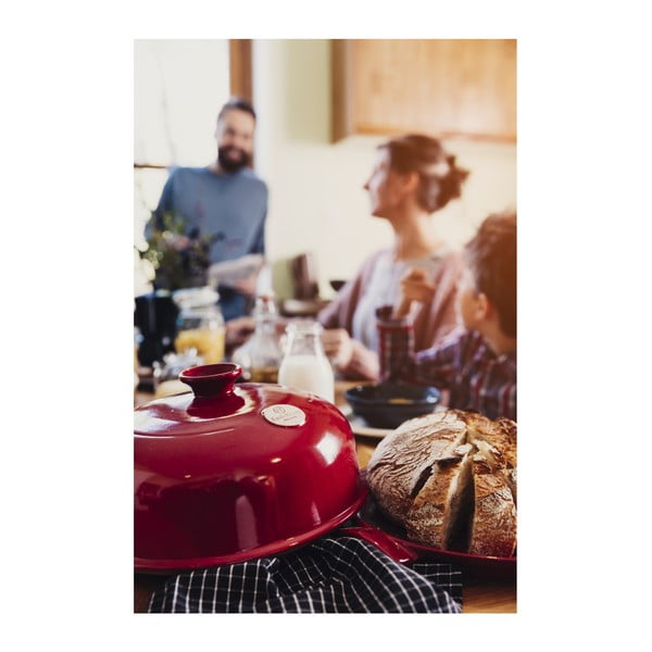 Formă rotundă din ceramică pentru copt pâine Emile Henry, roșu-image-2