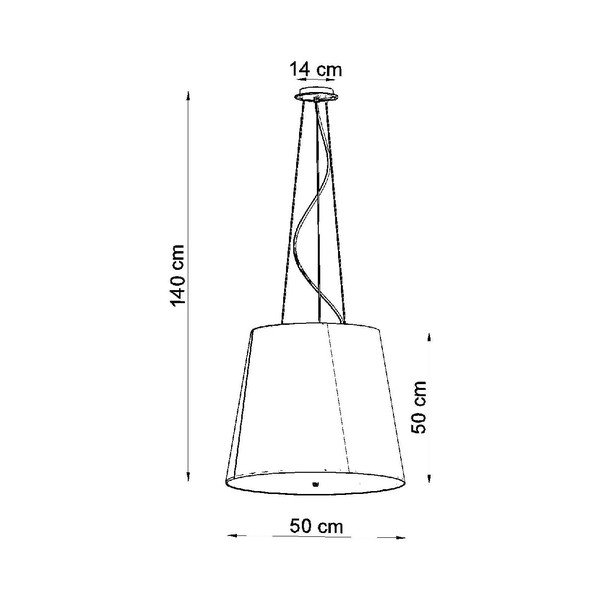 Lustră neagră cu abajur din sticlă ø 50 cm Tresco - Sollux-image-4
