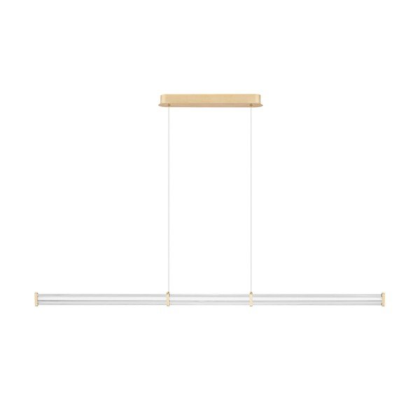 Lustră auriu mat LED cu intensitate reglabilă din metal cu abajur din sticlă acrilică Pheme – Nova Luce