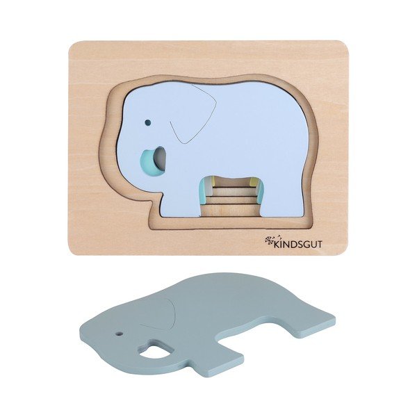 Puzzle din lemn pentru copii Kindsgut Elefant-image-2