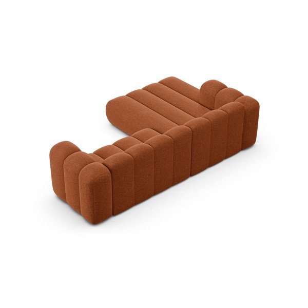 Colțar cărămiziu cu tapițerie din chenille (cu colț pe partea stângă/cu șezlong) Lupine – Micadoni -image-3