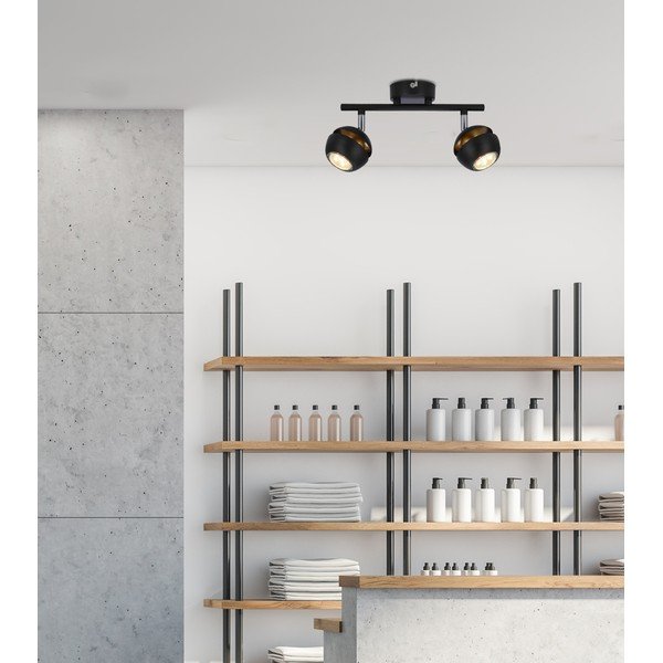 Plafonieră neagră/aurie cu abajur din metal 8x32 cm Boni – Candellux Lighting-image-1