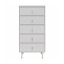 Comodă gri deschis înaltă 70x141 cm Elizabeth – CosmoLiving by Cosmopolitan