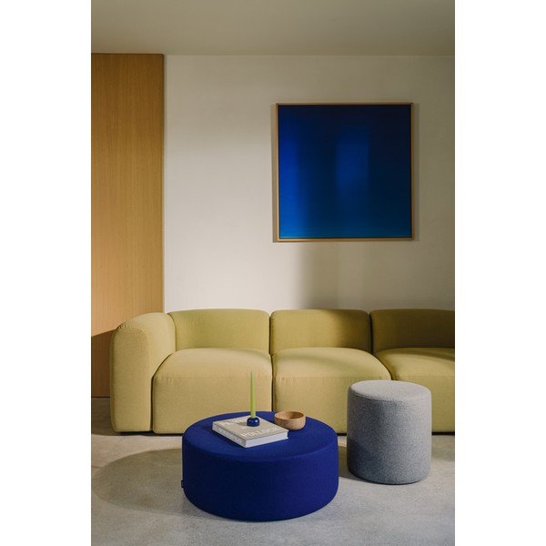 Puf albastru cu tapițerie din lână Folk – noo.ma-image-2